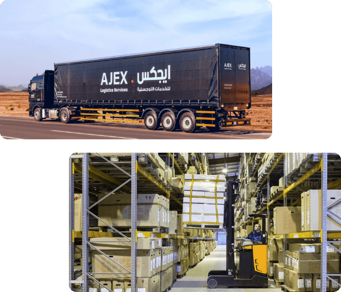 AJEX black trailer parked in a desert road 